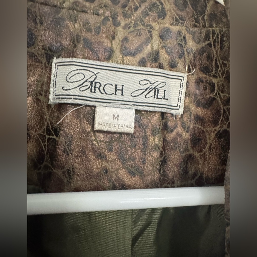 Vintage 90’s Y2K  Birch Hill Brown Animal Print burnout Women's Jacket medium - Picture 7 of 12